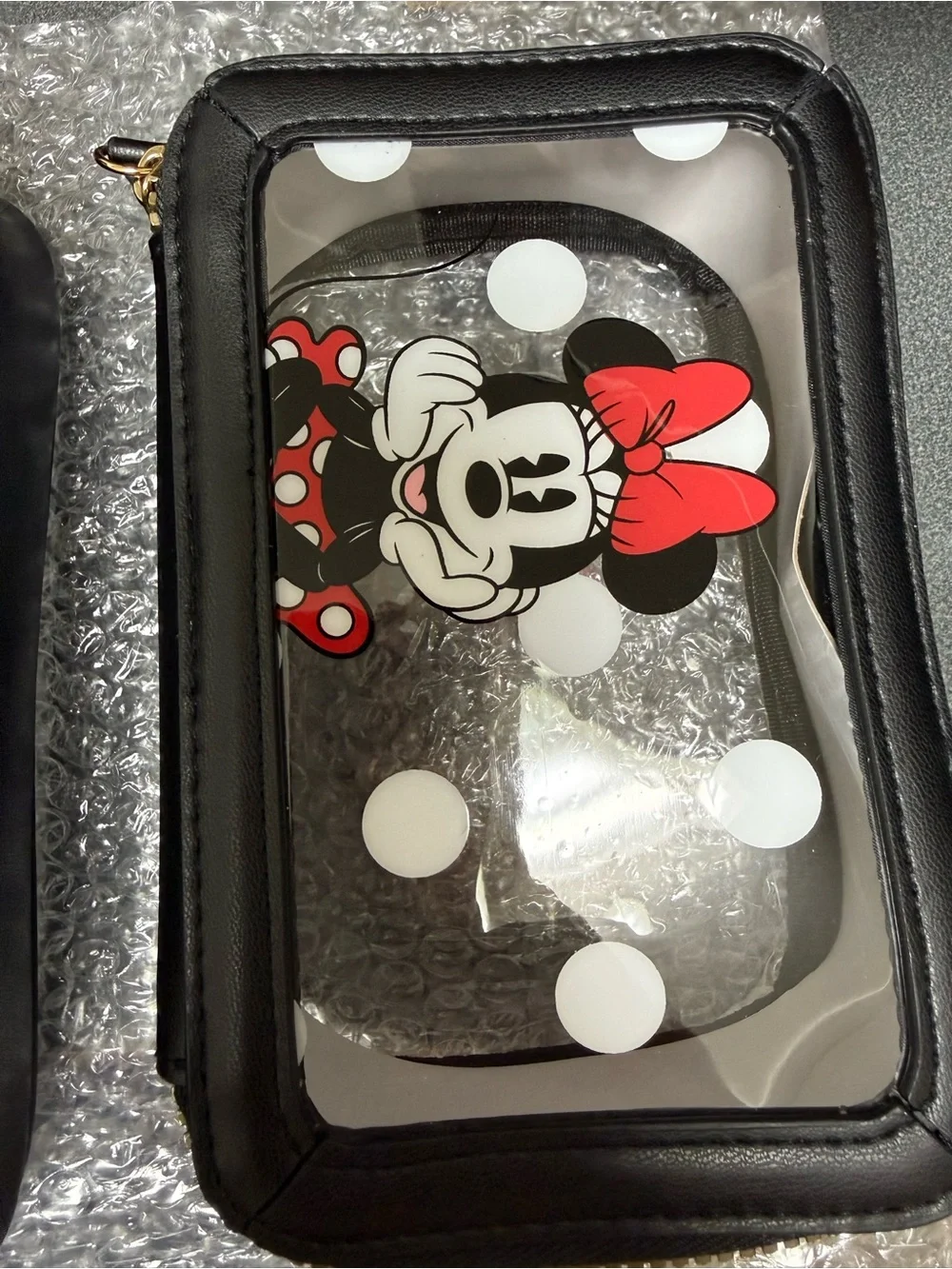 Primark x Disney Minnie Mouse Clear and Faux Leather 2 pc Travel Bag Set *NWT